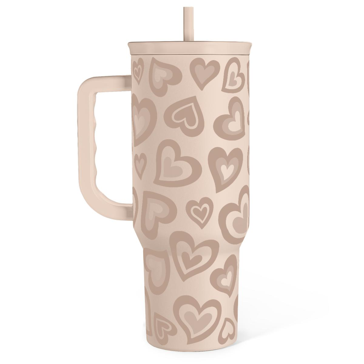 40oz Stainless Steel Insulated Travel Tumbler With Handle Straw40oz Stainless Steel Insulated Travel Tumbler With Handle Straw - Image 3