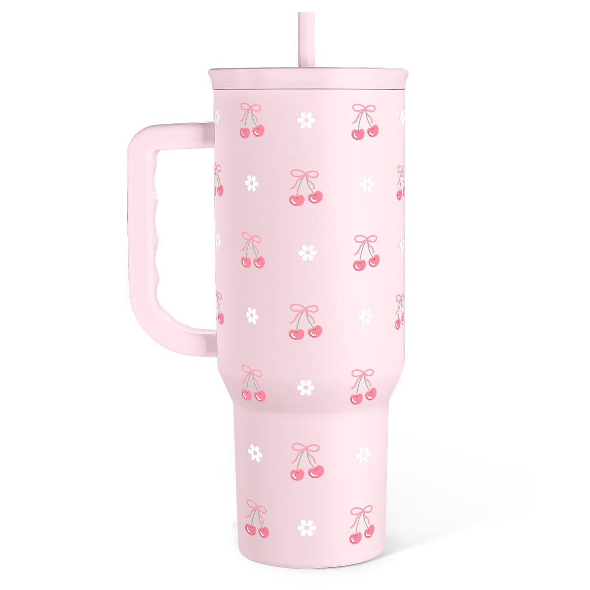 40oz Stainless Steel Insulated Travel Tumbler With Handle Straw40oz Stainless Steel Insulated Travel Tumbler With Handle Straw - Image 10