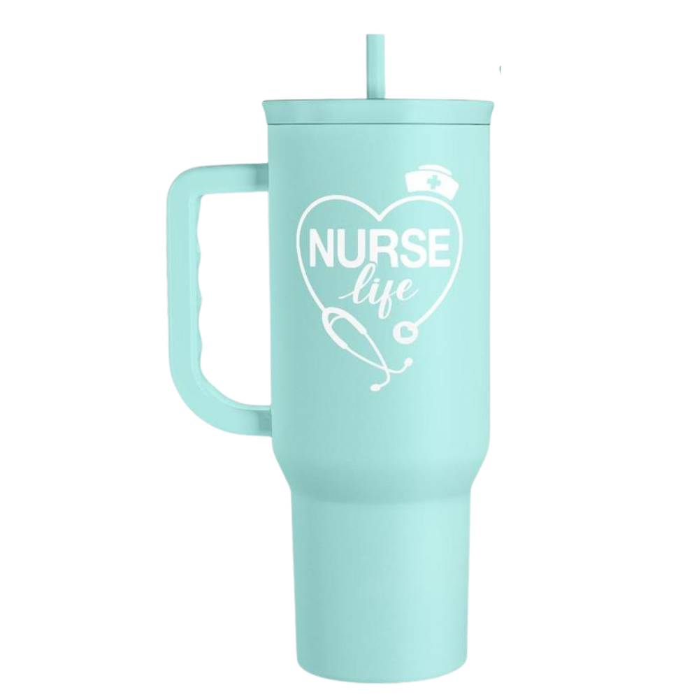 40oz Stainless Steel Insulated Travel Tumbler With Handle Straw40oz Stainless Steel Insulated Travel Tumbler With Handle Straw - Image 18