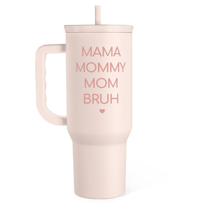 40oz Stainless Steel Insulated Travel Tumbler With Handle Straw