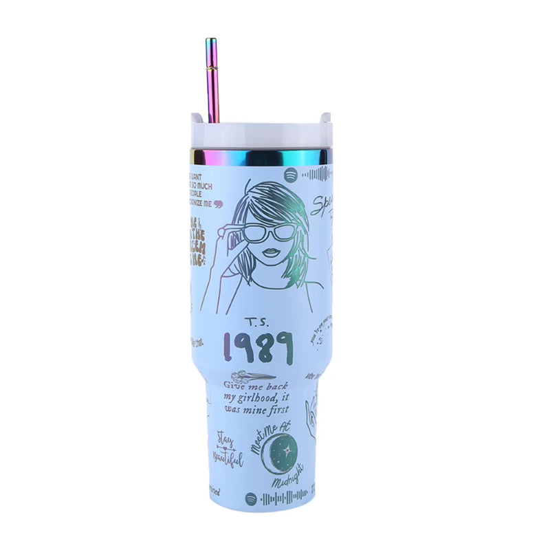 Taylor Swift 40oz Insulated Tumbler With StrawTaylor Swift 40oz Insulated Tumbler With Straw - Image 4