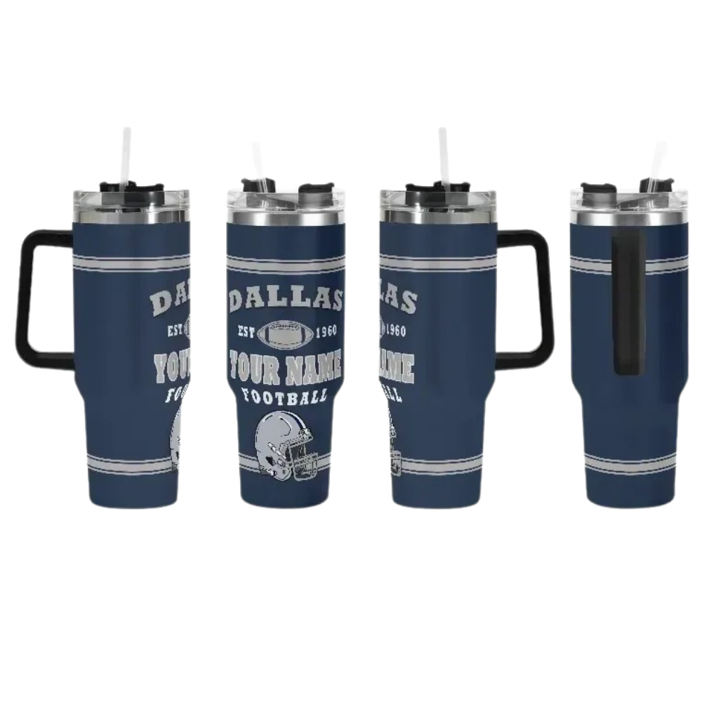 40oz Personalized Dallas Cowboys Themed Insulated Travel Cup