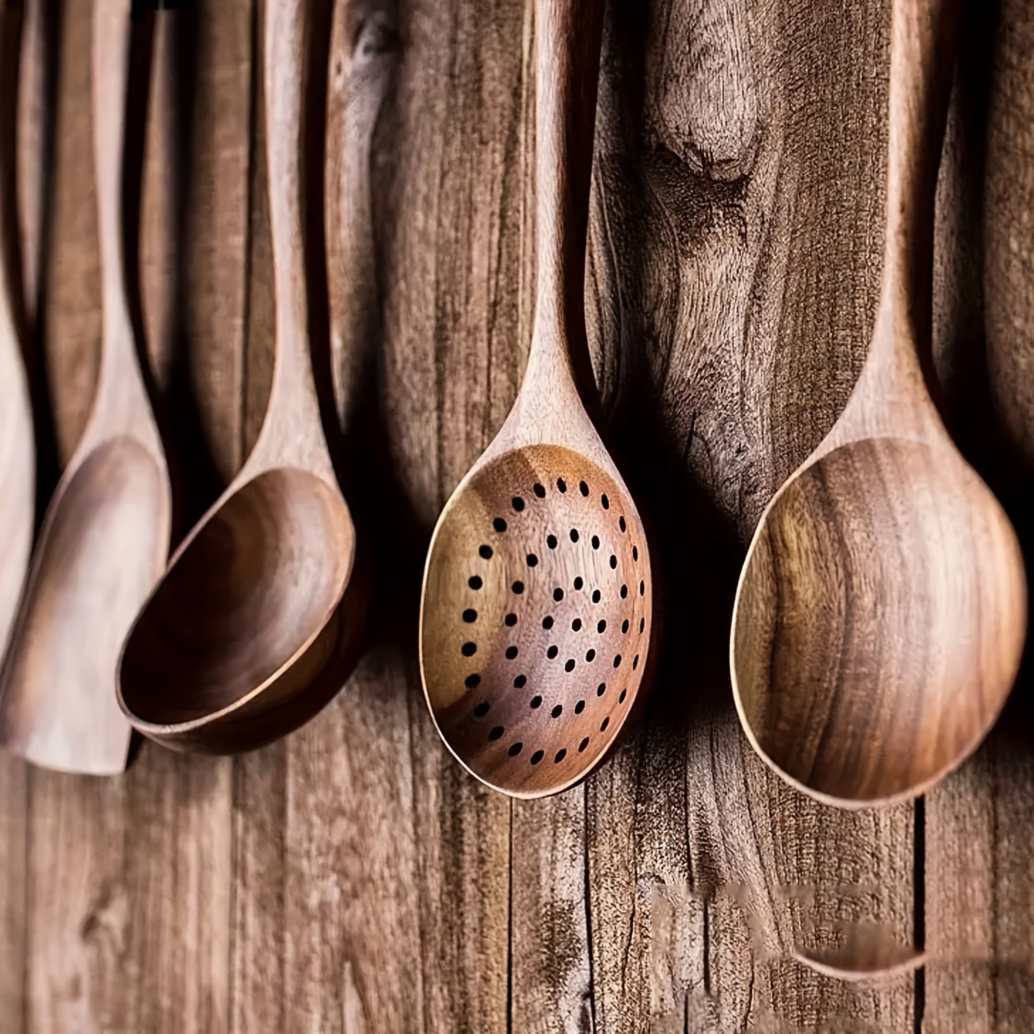 5pcs of Wooden Kitchen Utensils Wooden Spoons