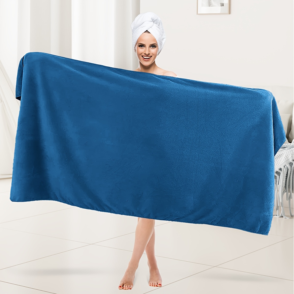 4pcs Towels Set includes 1pc Extra Large Towel and 3pcs Hand Towels Multifunctions