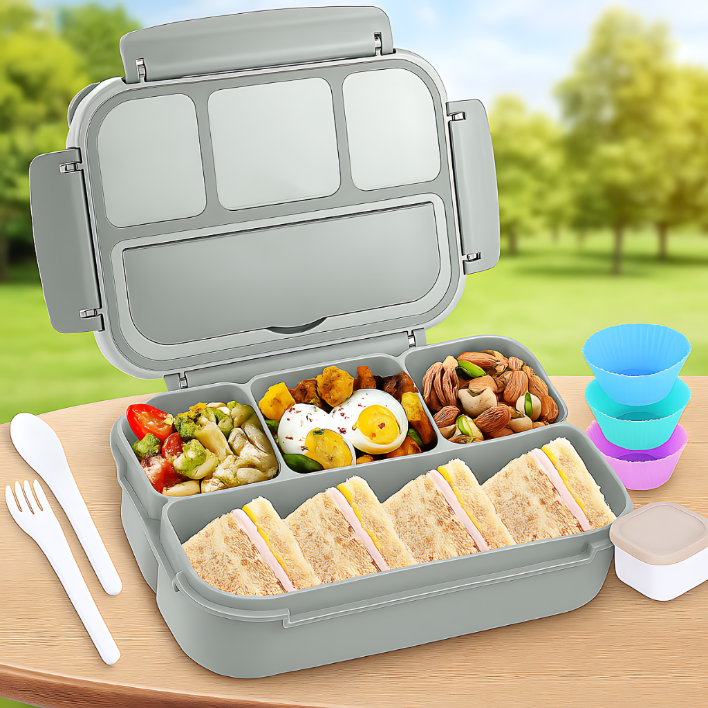 Bento Box Adult Lunch Box With 4 Compartments For Kids AdultsBento Box Lunch Box With 4 Compartments - Image 3