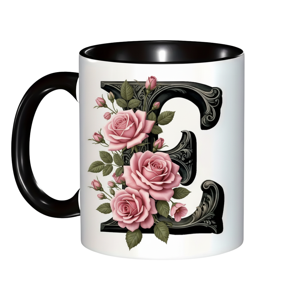 Alphabet Printed Ceramic Coffee MugFloral Alphabet Initial Ceramic Mug For Gifting - Image 5