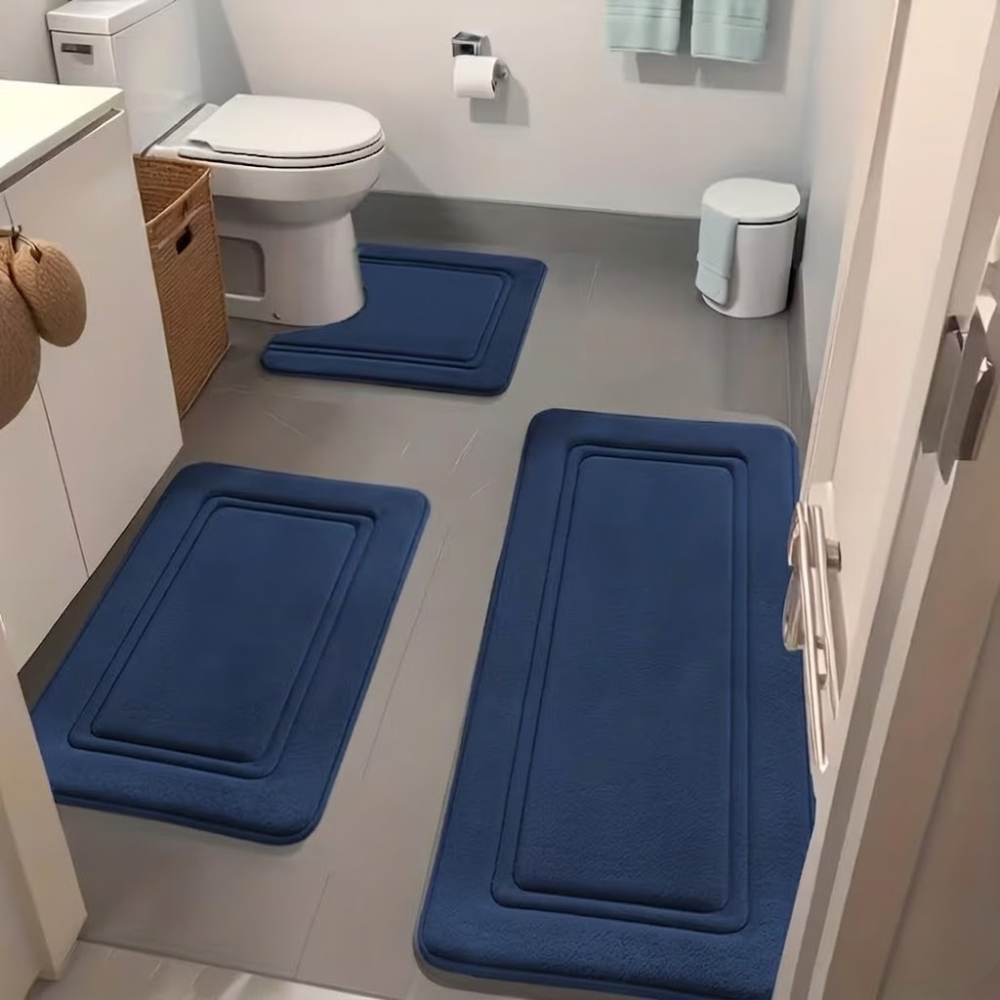 3 Pack Of  Non Slip Bath Mats Pack Of 3 Bathroom Bath Mats Set With Non Slip Absorbent Rugs - Image 5