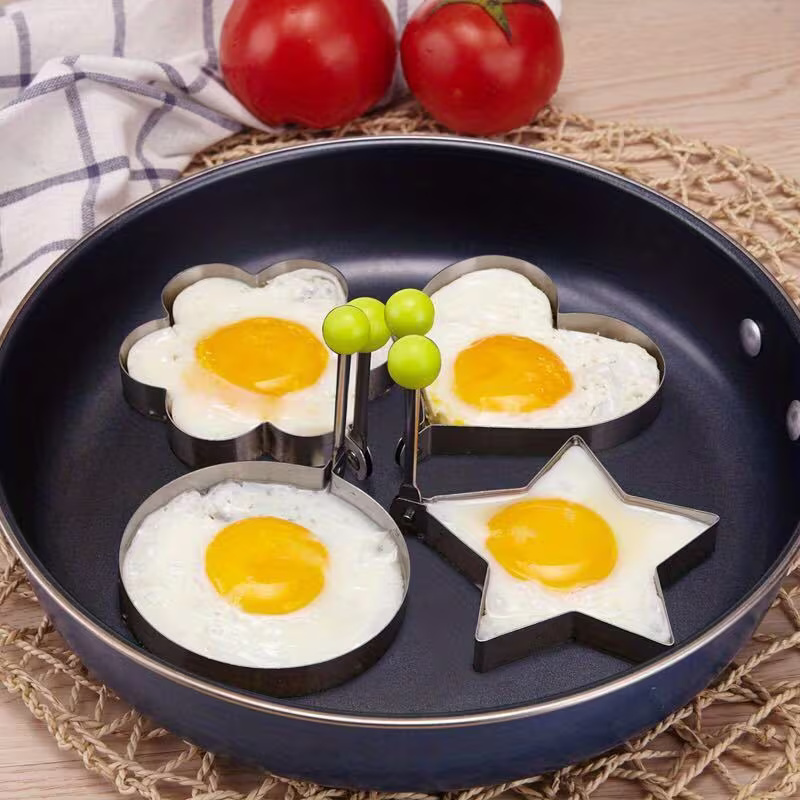 Fried Egg Ring Mold Stainless Steel Set For Cooking Pancake Shapes