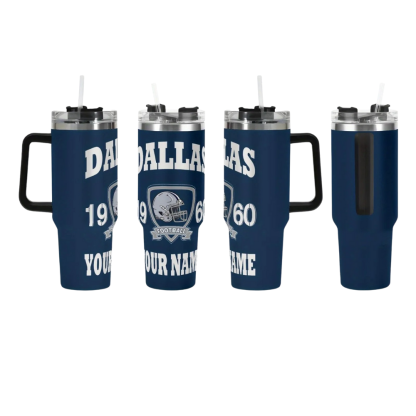 40oz Dallas Cowboys Football Team Themed Stainless Steel Travel Cup