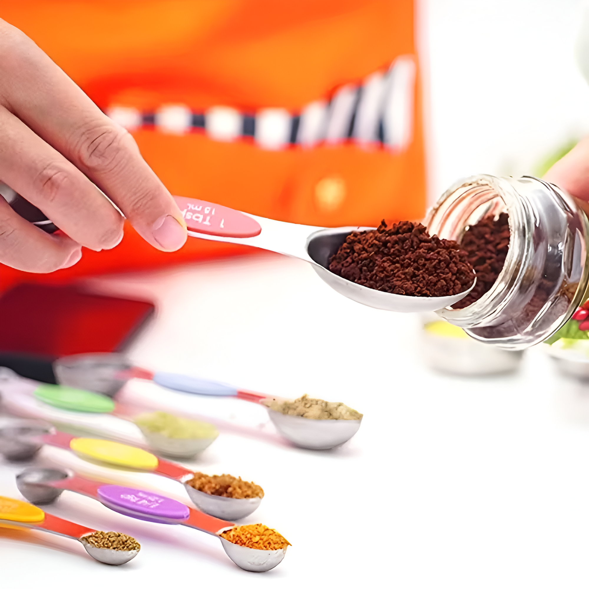 9pcs Magnetic Measuring Spoons Set | Dual Side Teaspoon, Heavy Duty Stainless Steel with Leveler
