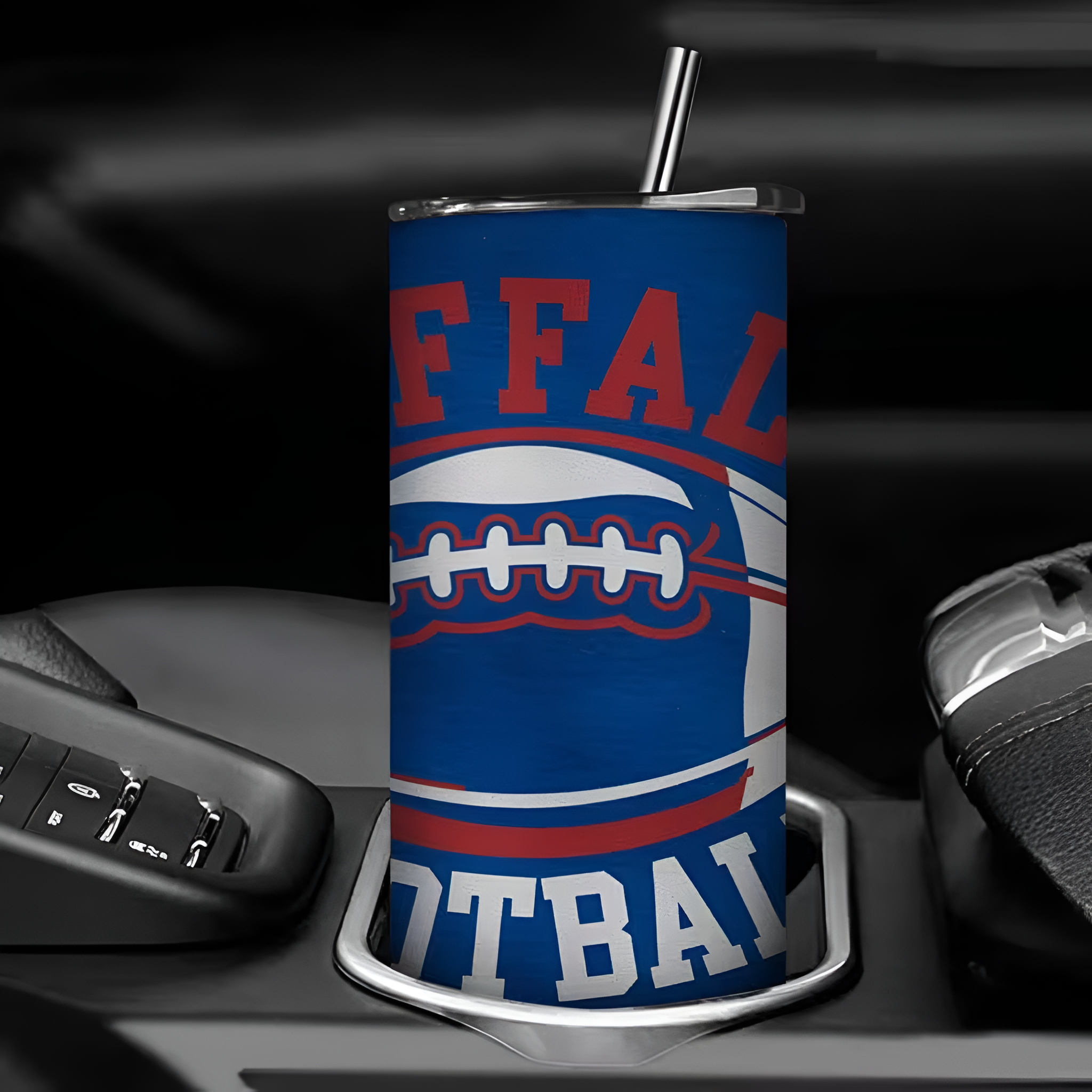 Buffalo Bills Football Themed 20oz Stainless Steel TumblerBuffalo Bills Football Themed 20oz Stainless Steel Tumbler - Image 5