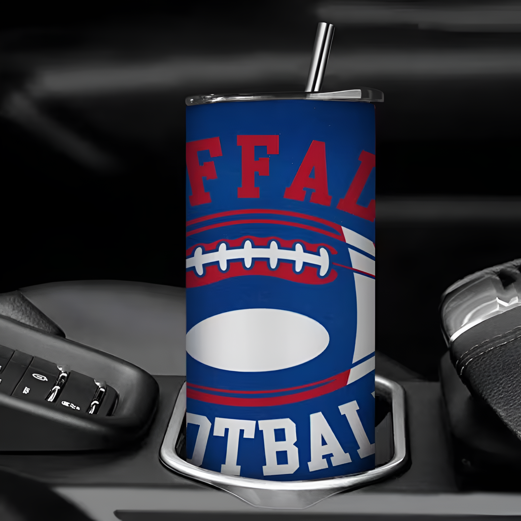 Buffalo Bills Football Team Themed 20oz Insulated Tumbler For Travel