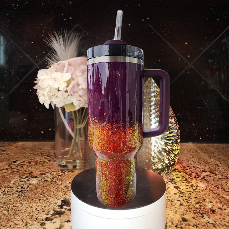 Personalized Glitter Tumbler With HandlePersonalized Glitter Tumbler With Handle - Image 5