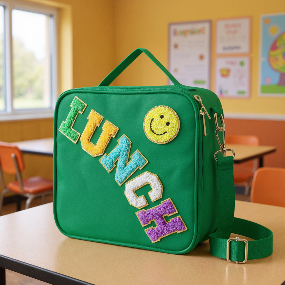 Insulated Lunch Bag With Adjustable Shoulder Strap For Girls School and Travel