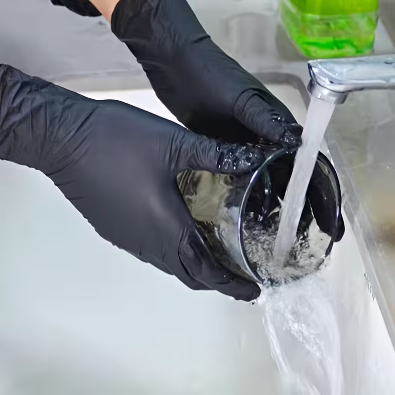 50 Piece Disposable Nitrile Gloves Set For Kitchen Cleaning Use
