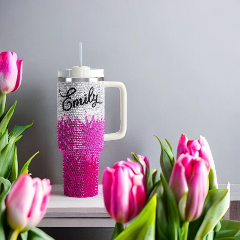 Personalized Rhinestone 40oz Insulated TumblerPersonalized Rhinestone 40oz Insulated Tumbler - Image 5