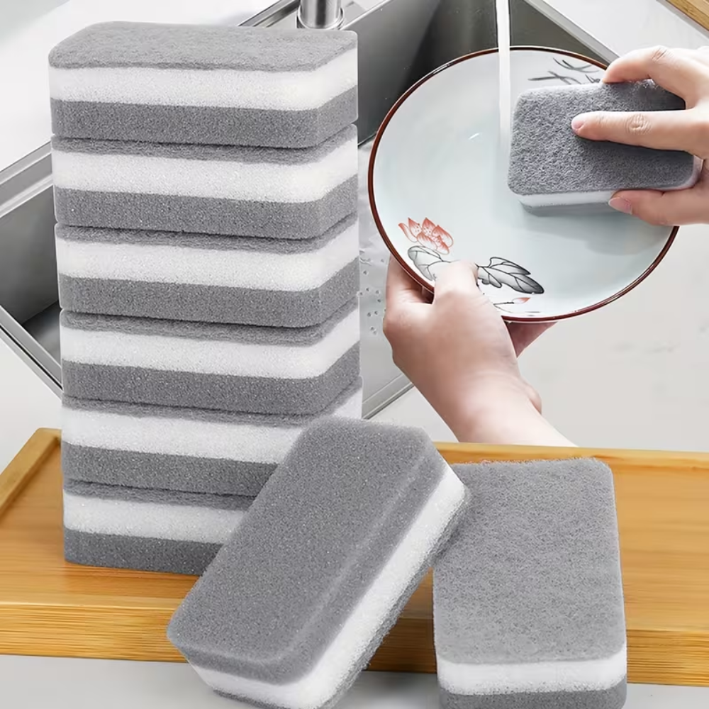 10 Pack Of  Double Sided Dishwashing Cleaning Sponge ClothPack Of 10 Household Cleaning Sponges - Image 5