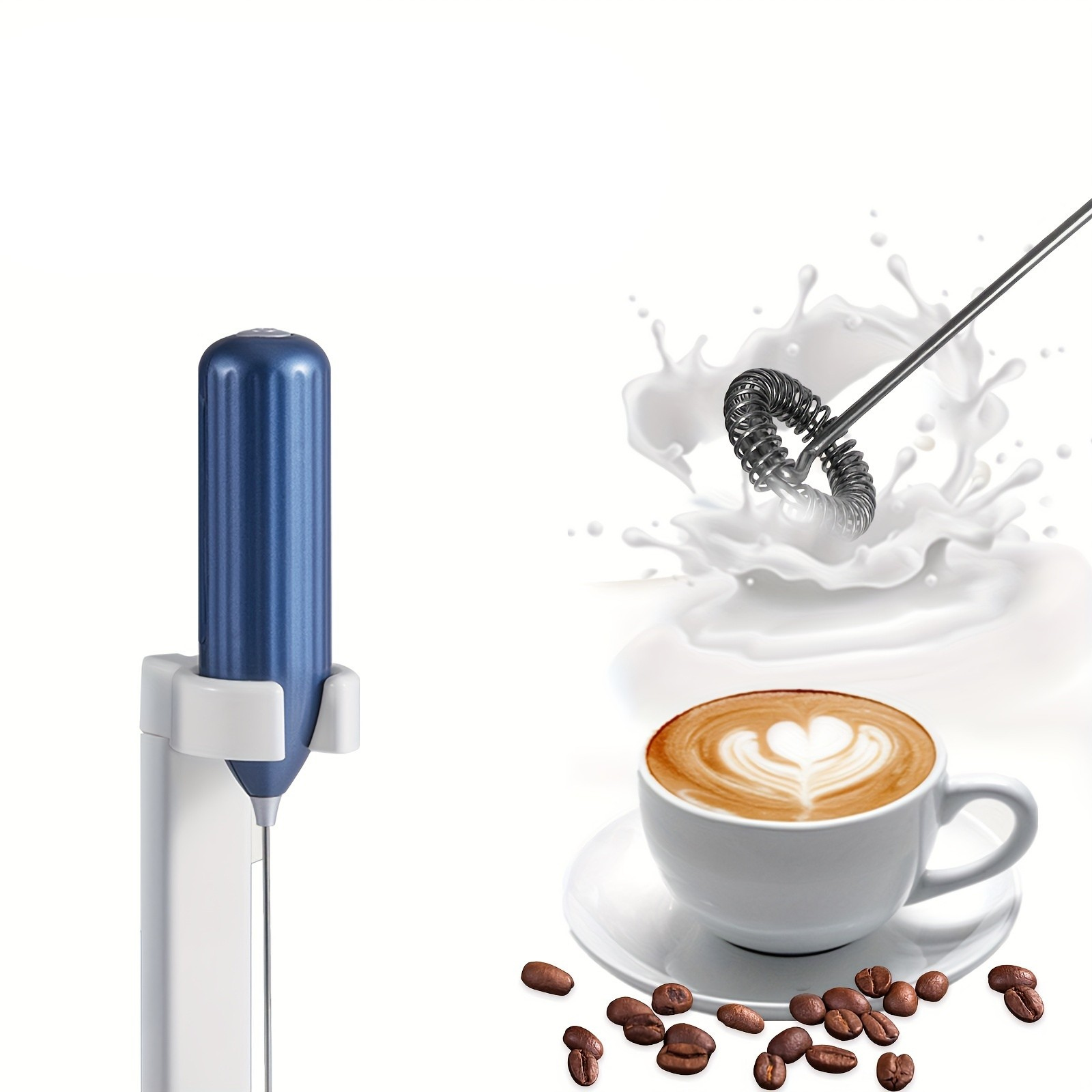 Electric Milk Frother, Milk Foam Maker, Requires Batteries (Not Included) Stainless Steel Beverage Mixer, Portable Electric Whisk for Coffee, Latte, Cappuccino, Chocolate, Matcha Foam Creator, Mini Coffee Blender, Handheld MixerStainless Steel Mini Electric Milk Frother Whisk - Image 5