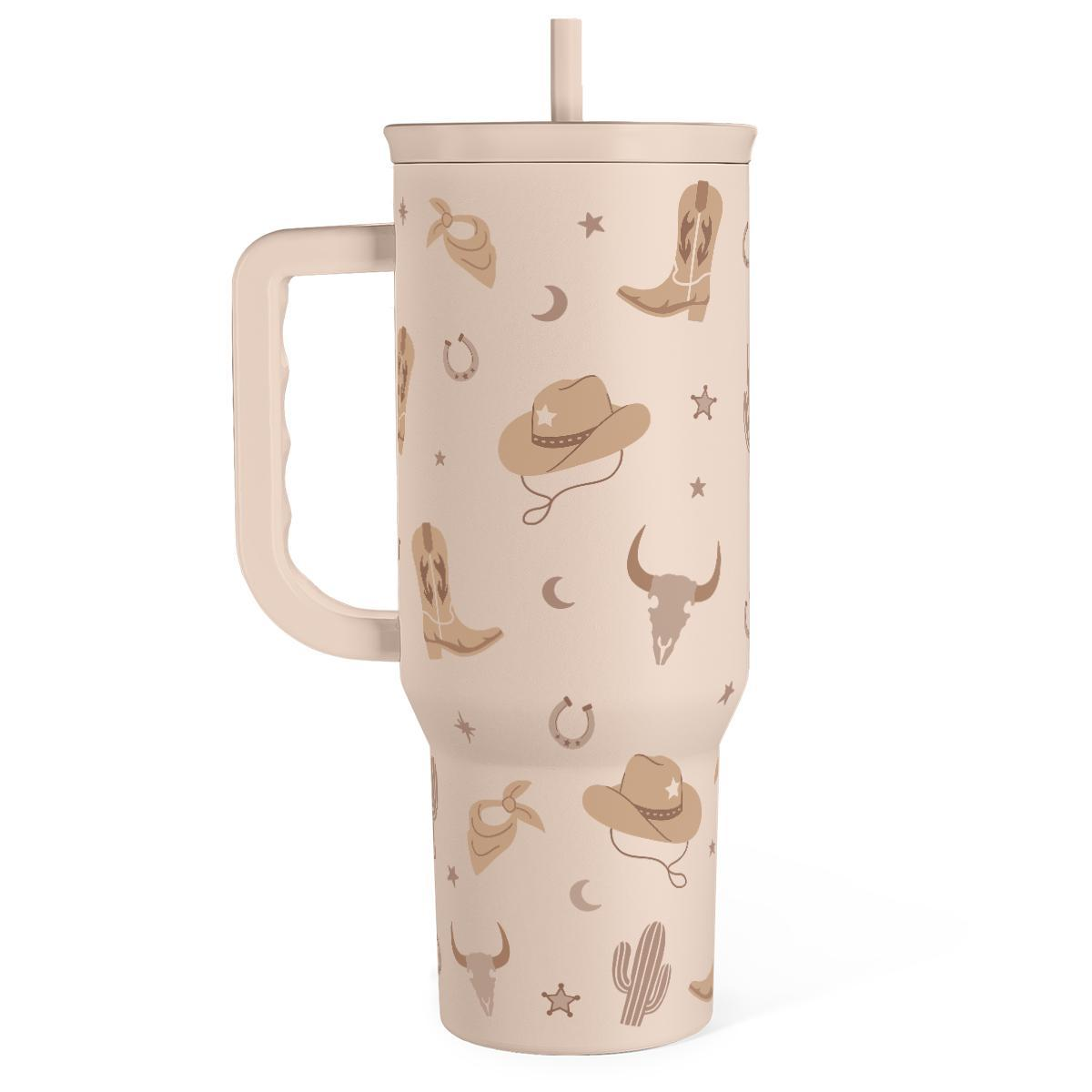 40oz Tumbler with Handle And Straw