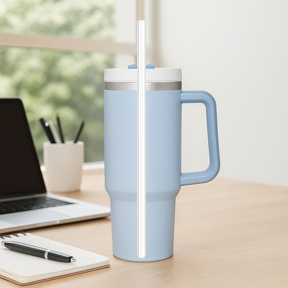 Cup Tumbler With Reusable Straw And Cleaning Brush Pack Of 6