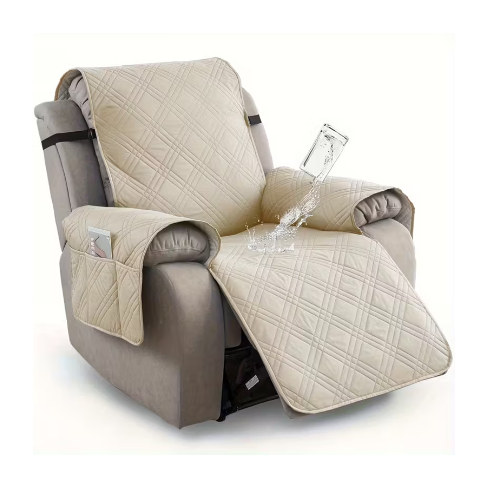 1pc 100% Waterproof Recliner Chair Cover, Non Slip Recliner Covers for Recliner Chair with Pocket, Pet Scratch-Resistant Sofa Slipcover, Washable Furniture Protector, Easy to Install for Living Room, Valentine's Day Gift, Valentine's Day Home Decor.
