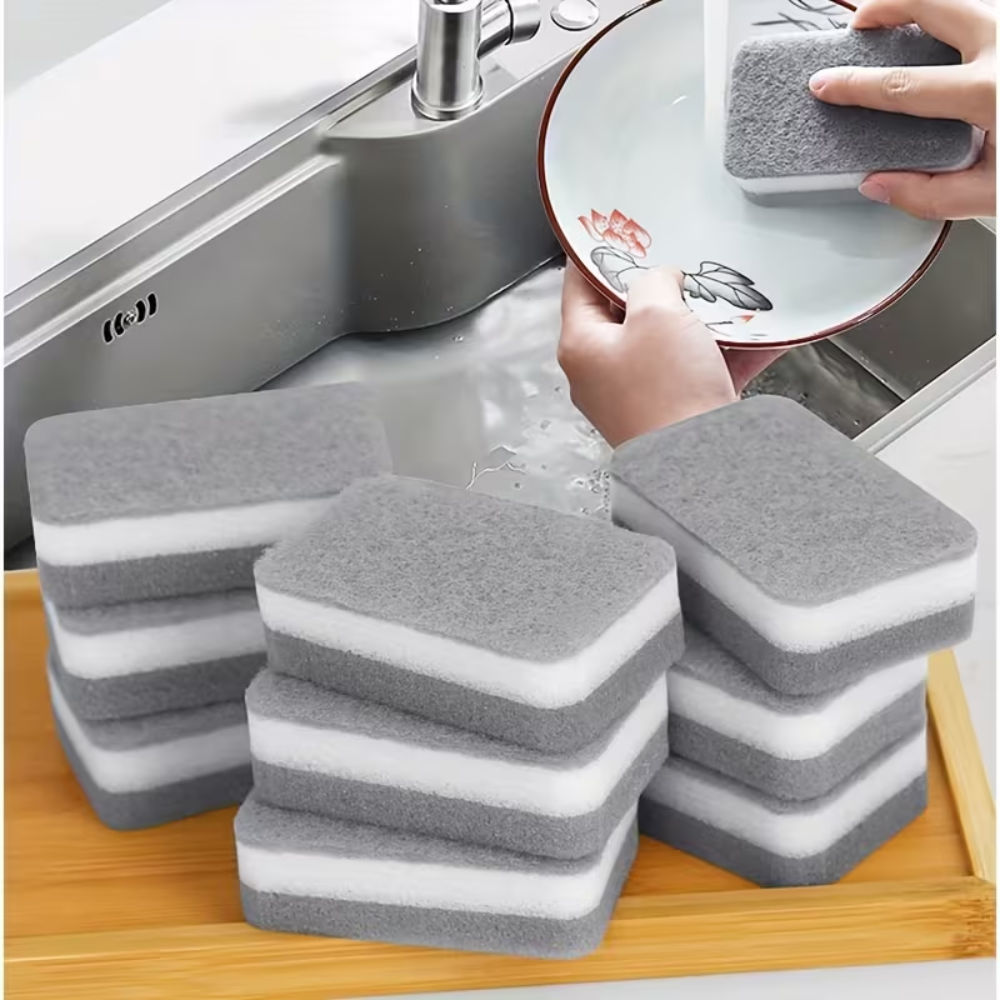 10 Pack Of  Double Sided Dishwashing Cleaning Sponge ClothPack Of 10 Household Cleaning Sponges - Image 4