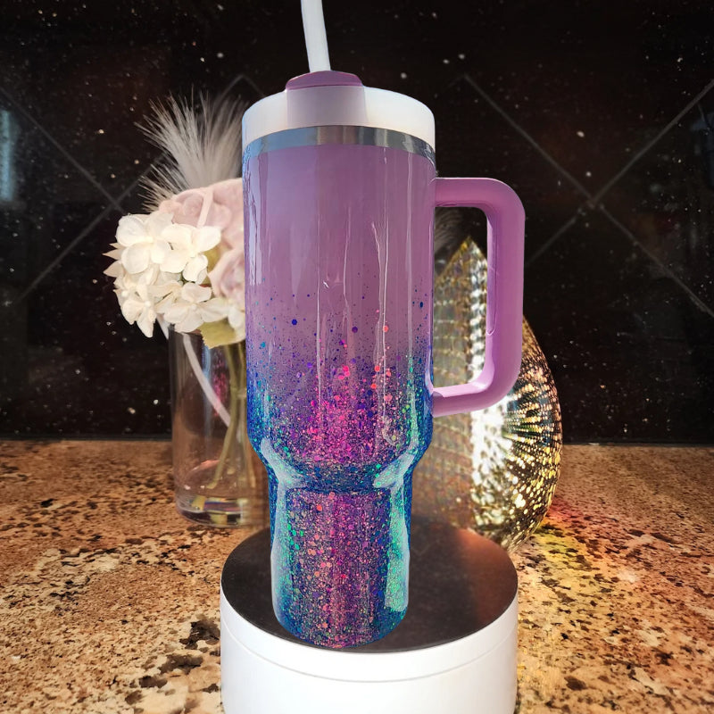 Personalized Glitter Tumbler With HandlePersonalized Glitter Tumbler With Handle - Image 6