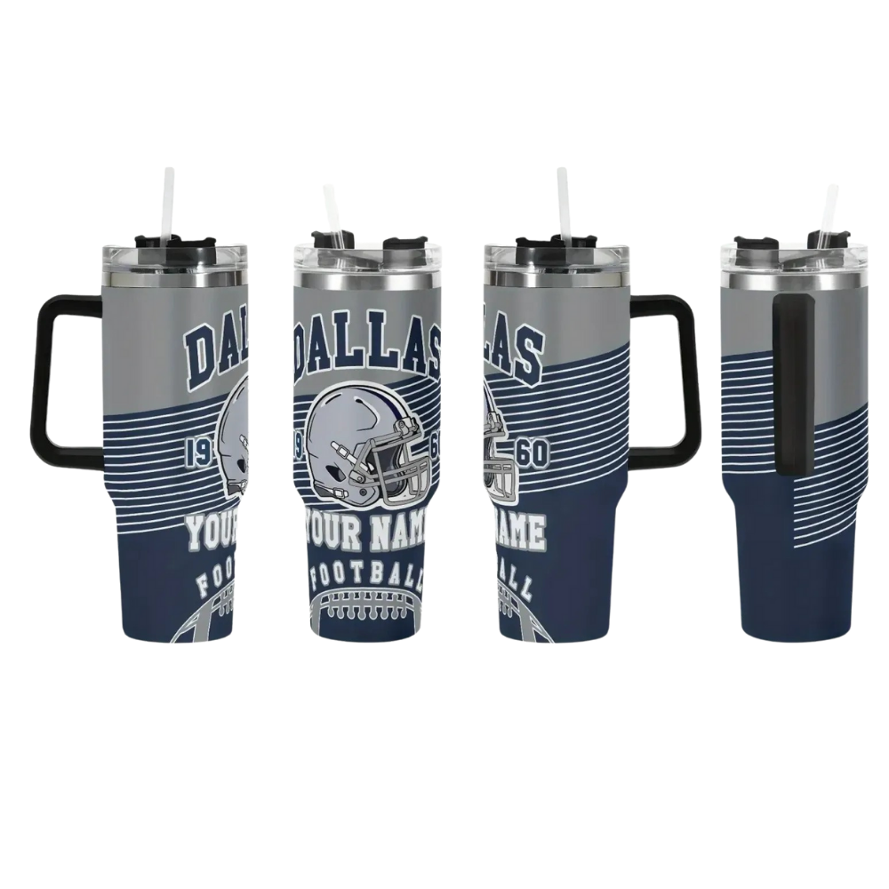 Personalized Dallas Cowboys Football Themed Tumbler