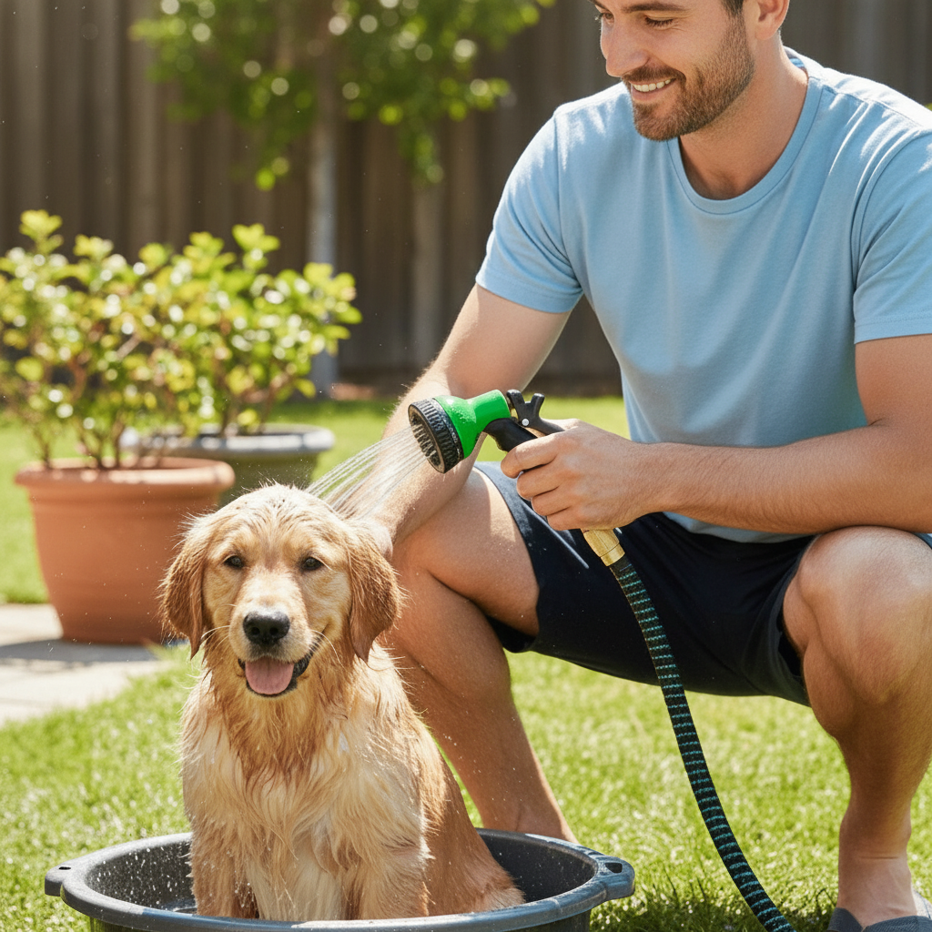 1 Piece Expandable Garden Hose With High Nozzle For Car Wash And Yard
