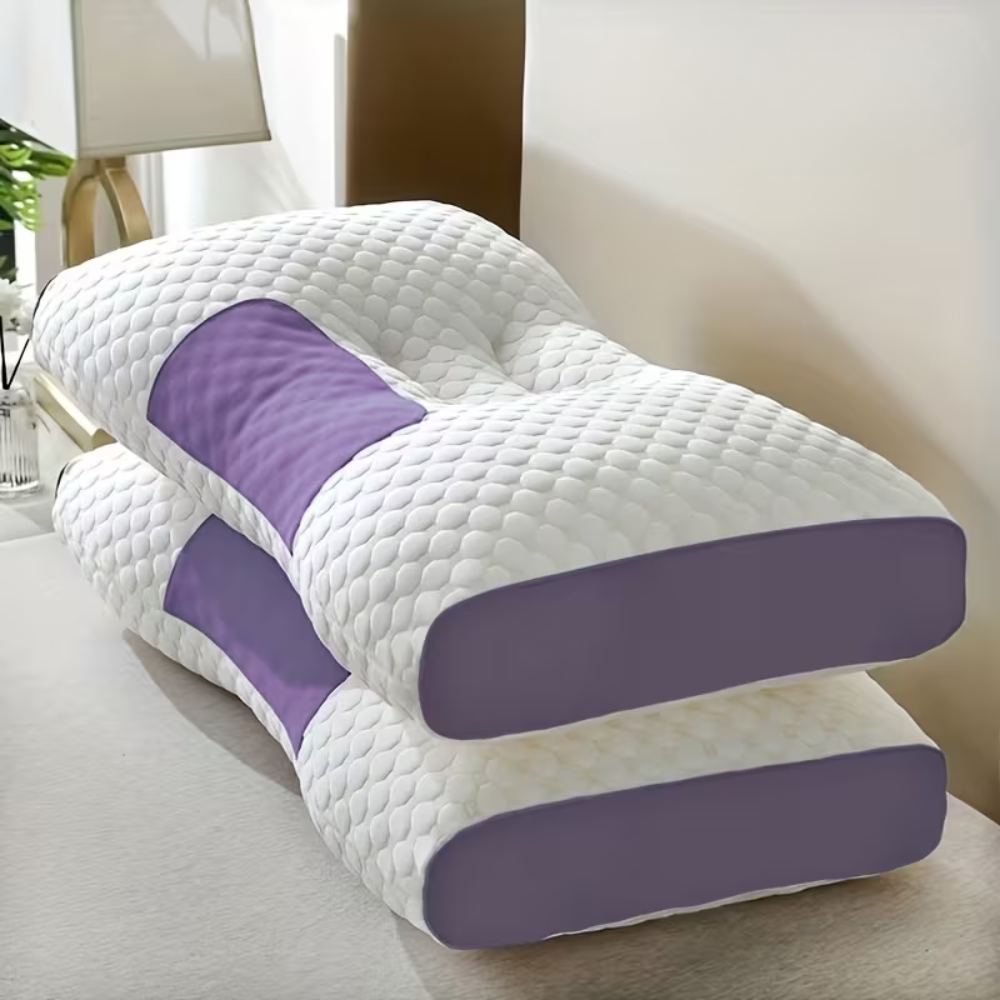 2peices Massage Neck Pillows Adjustable Ergonomic Orthopedic Contour Support2 Pieces Adjustable Ergonomic Cervical Support Sleeping Pillow - Image 8