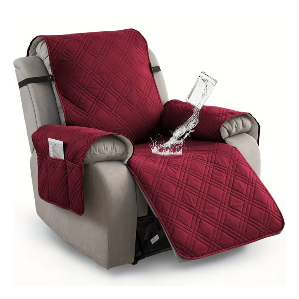 1pc 100% Waterproof Recliner Chair Cover, Non Slip Recliner Covers for Recliner Chair with Pocket, Pet Scratch-Resistant Sofa Slipcover, Washable Furniture Protector, Easy to Install for Living Room, Valentine's Day Gift, Valentine's Day Home Decor.