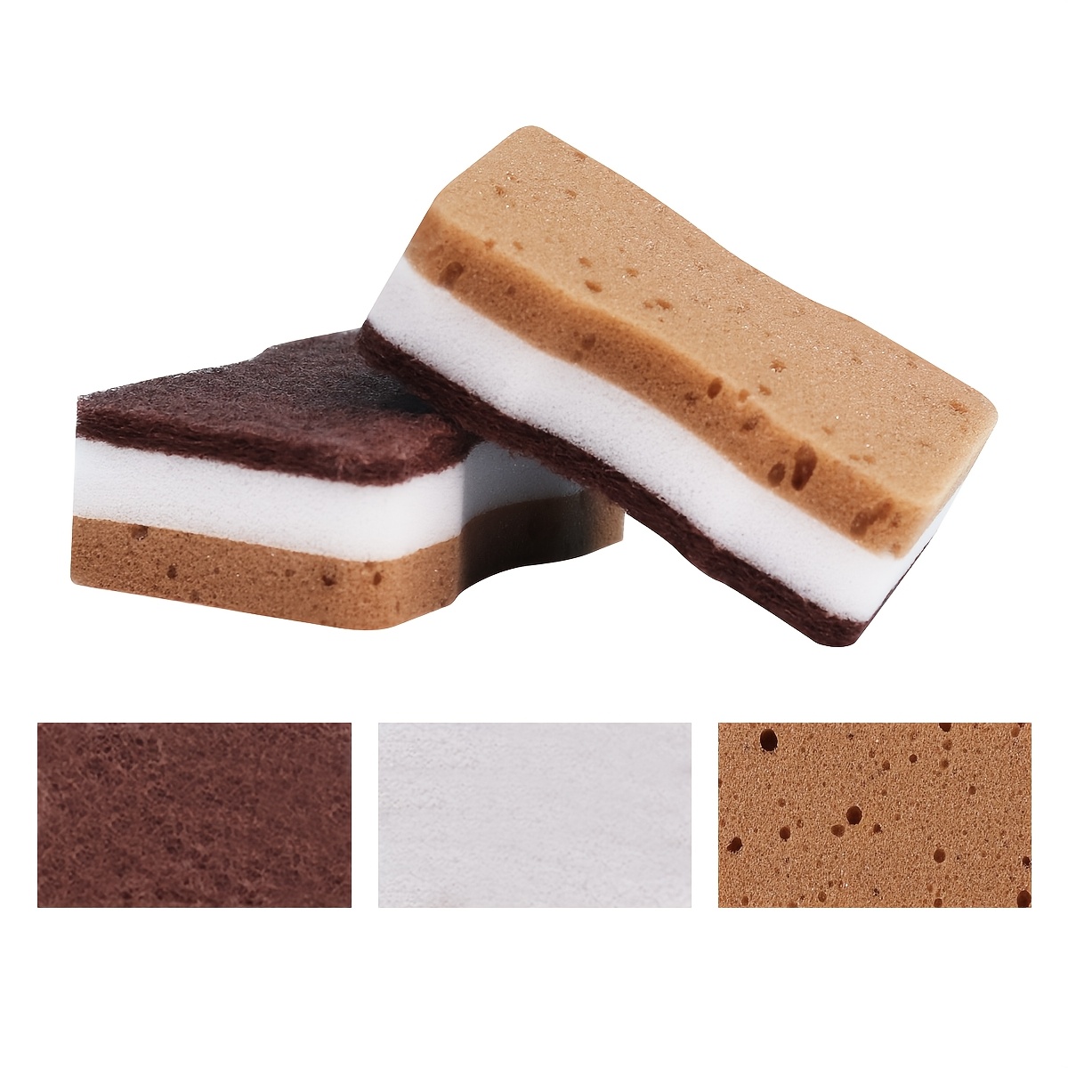  Super Absorbent Three-Layer Seaweed Cleaning Sponge40 Pieces Of Three Layer Reusable Cleaning Sponge For Kitchen And Home - Image 2