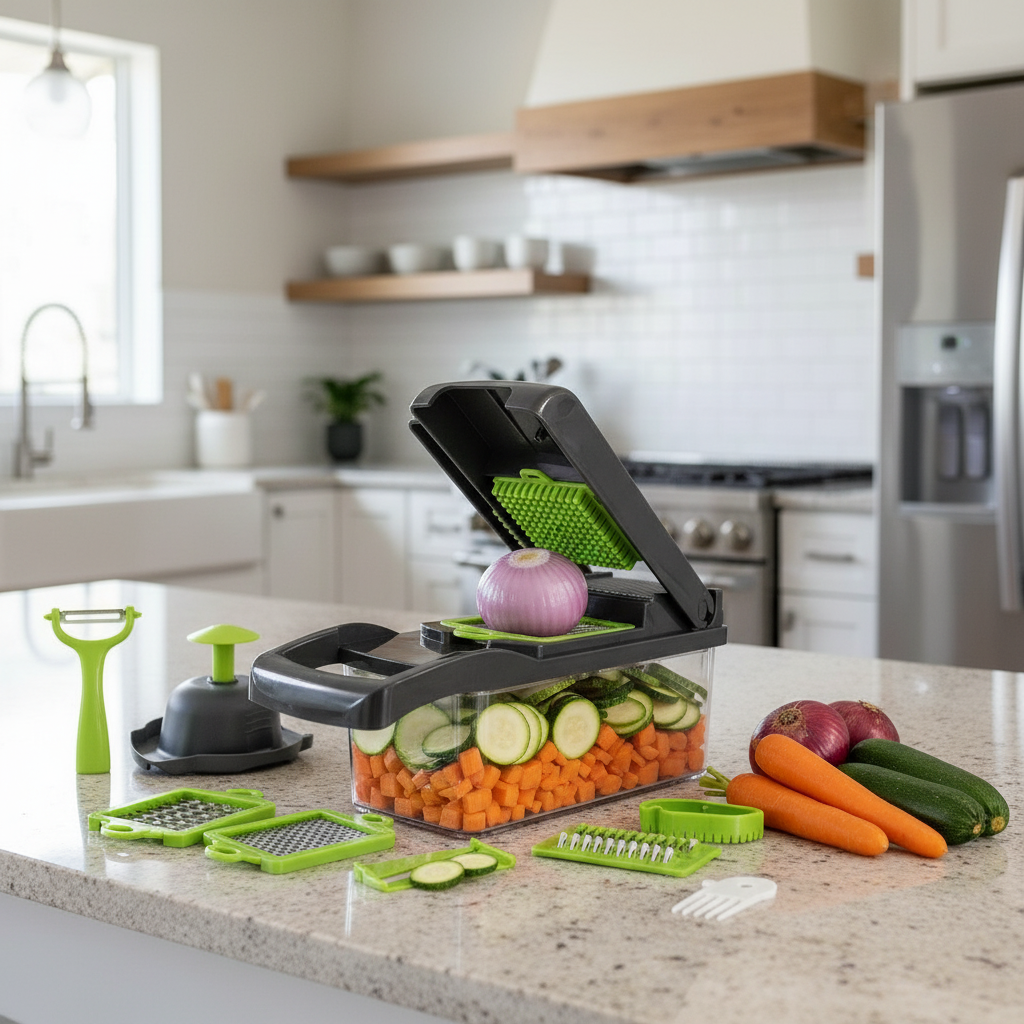 Multi Functional Vegetable Chopper Slicer16 In 1 Multi Functional Vegetable Chopper Slicer With Container - Image 3