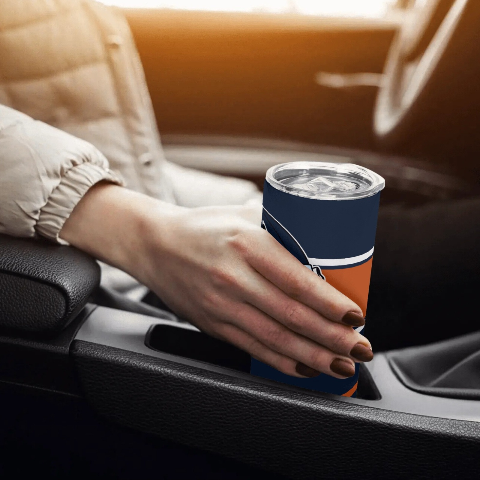 20oz Chicago Football Team Themed Stainless Steel Travel Mug20oz Chicago Bears Football Team Themed Stainless Steel Travel Mug - Image 7