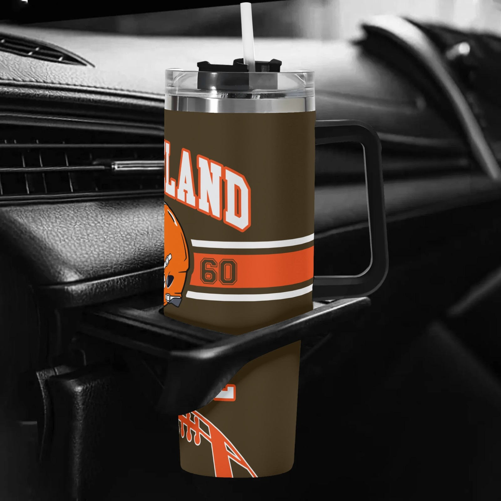 40oz Cleveland Browns Football Team Themed Stainless Steel Travel Mug