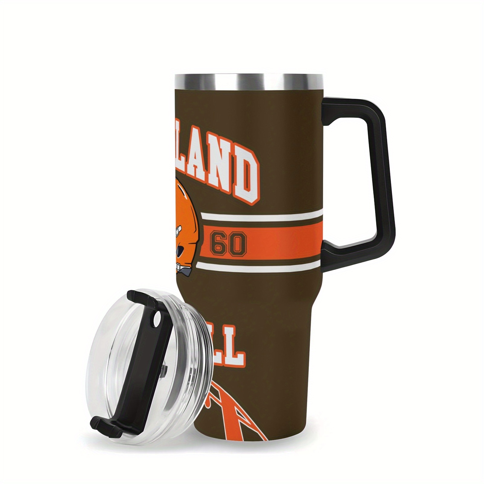 40oz Cleveland Browns Football Team Themed Stainless Steel Travel Mug