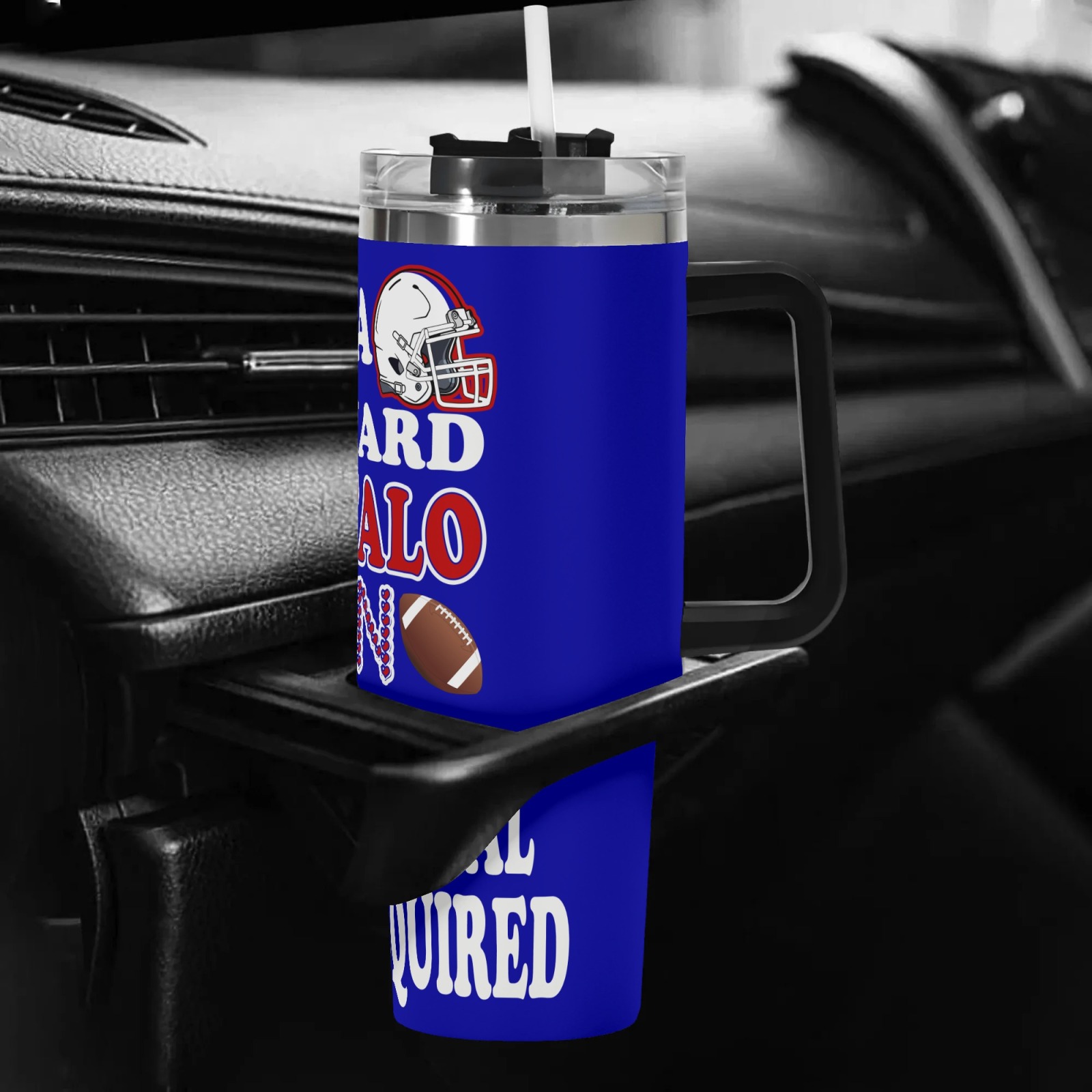 40oz Buffalo Bills Football Team Themed Stainless Steel Travel Tumbler40oz Buffalo Bills Football Team Themed Stainless Steel Travel Tumbler - Image 4