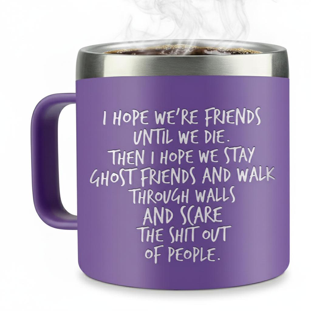 Funny 14oz Stainless Steel Coffee MugFunny Friendship Quote Stainless Steel Coffee Mug - Image 4