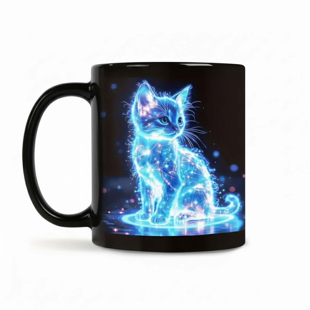 Glowing Cat Mug With Neon DesignGlowing Cat Mug With Neon Design - Image 6