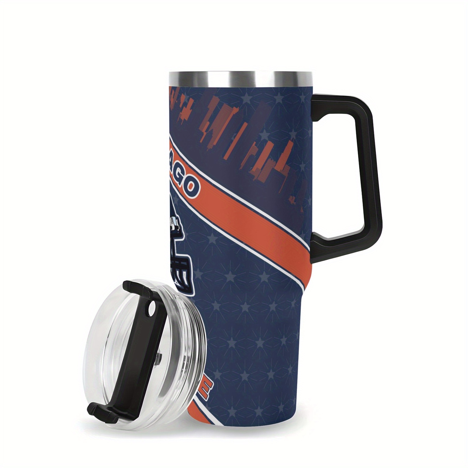 40oz Chicago Bears Football team Themed Stainless Steel Travel Tumbler40oz Chicago Bears Football Team Themed Stainless Steel Travel Tumbler - Image 3