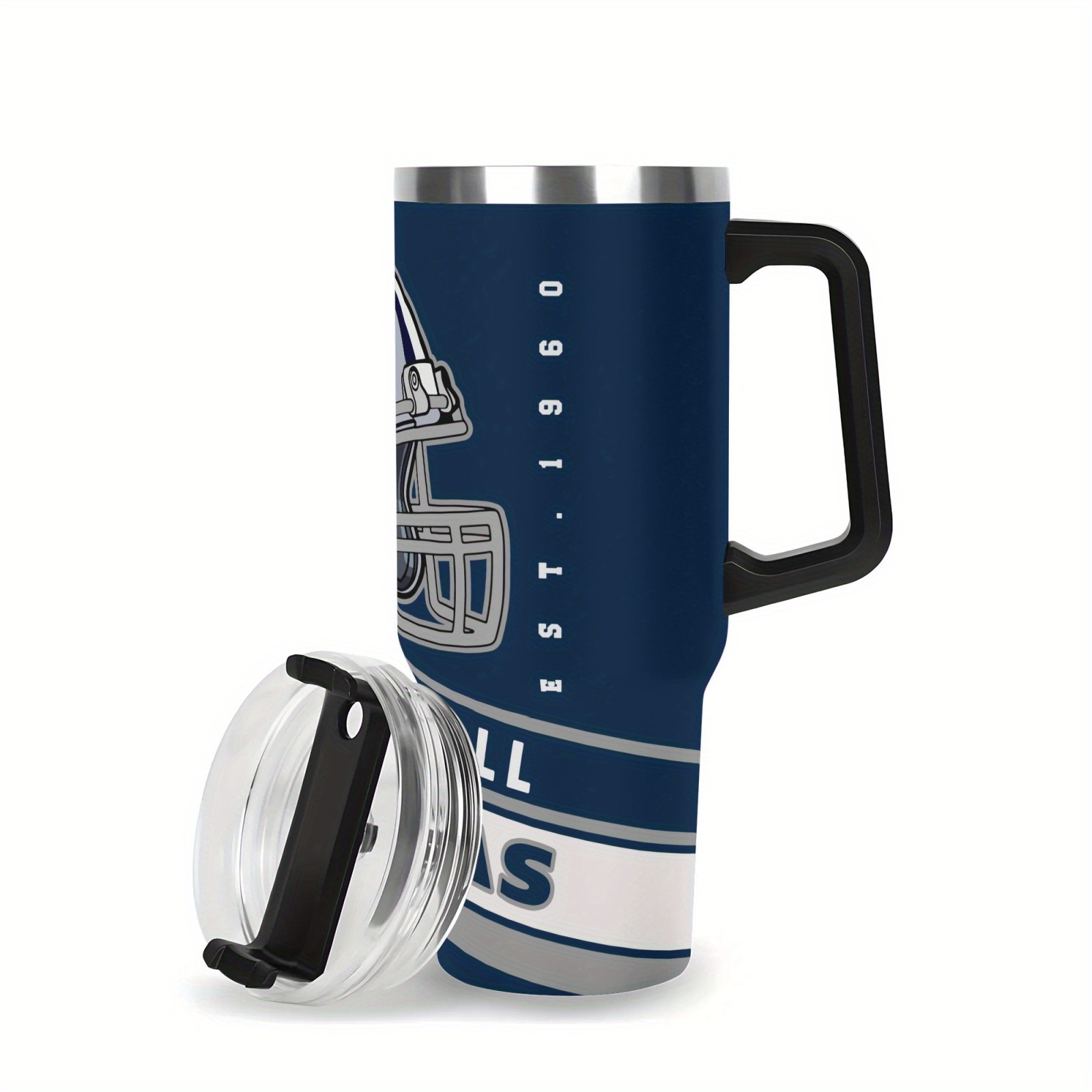 40oz Dallas Football Pinwheel Printed Stainless Steel Travel Tumbler