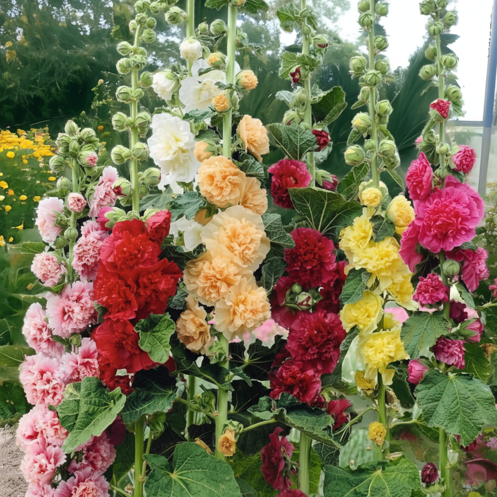 Hollyhock Flower Garden Seeds For Tall Ornamental Plants