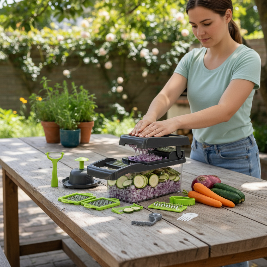 Multi Functional Vegetable Chopper Slicer16 In 1 Multi Functional Vegetable Chopper Slicer With Container - Image 2