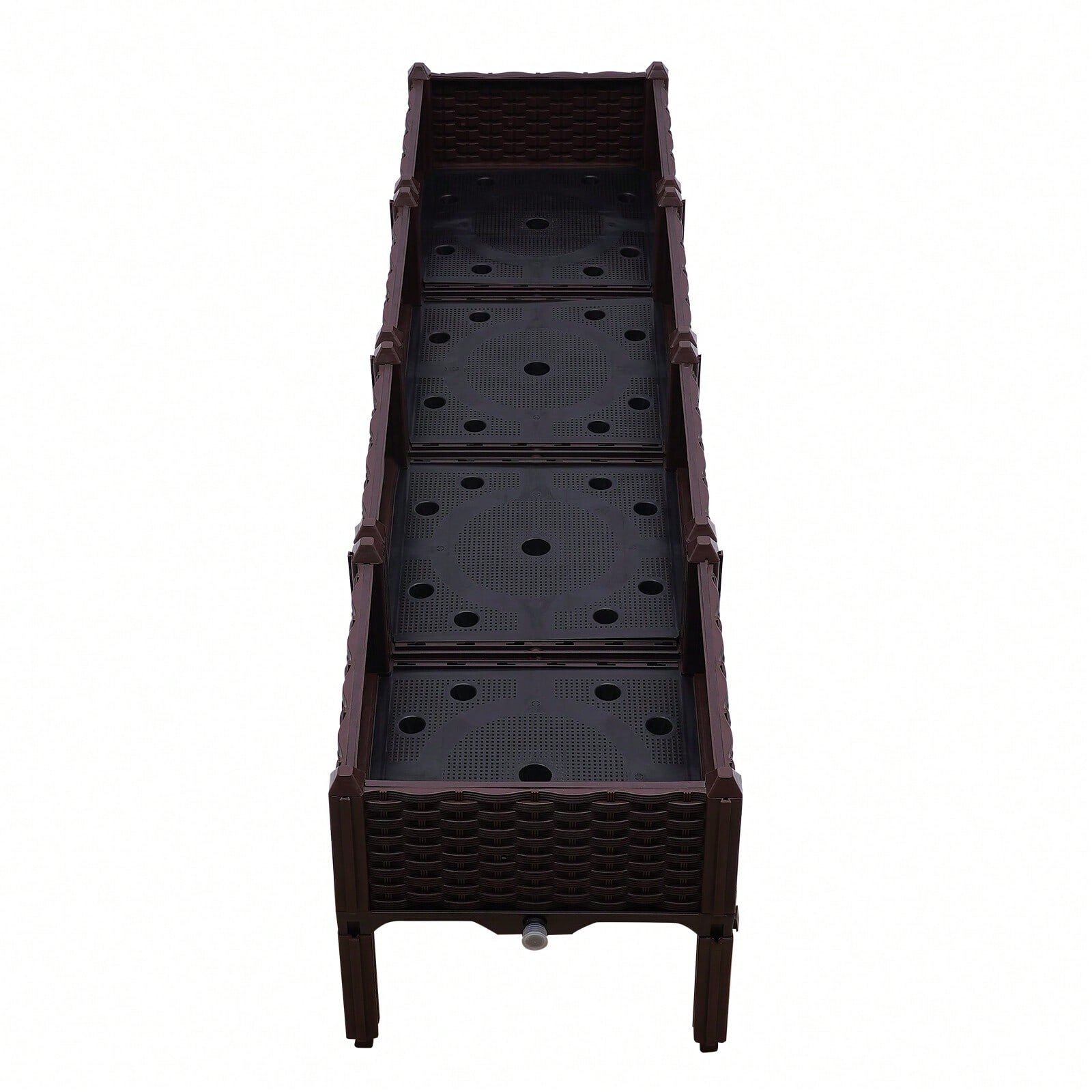 4 Pack Elevated Raised Garden Bed Planter Boxes With Drainage System