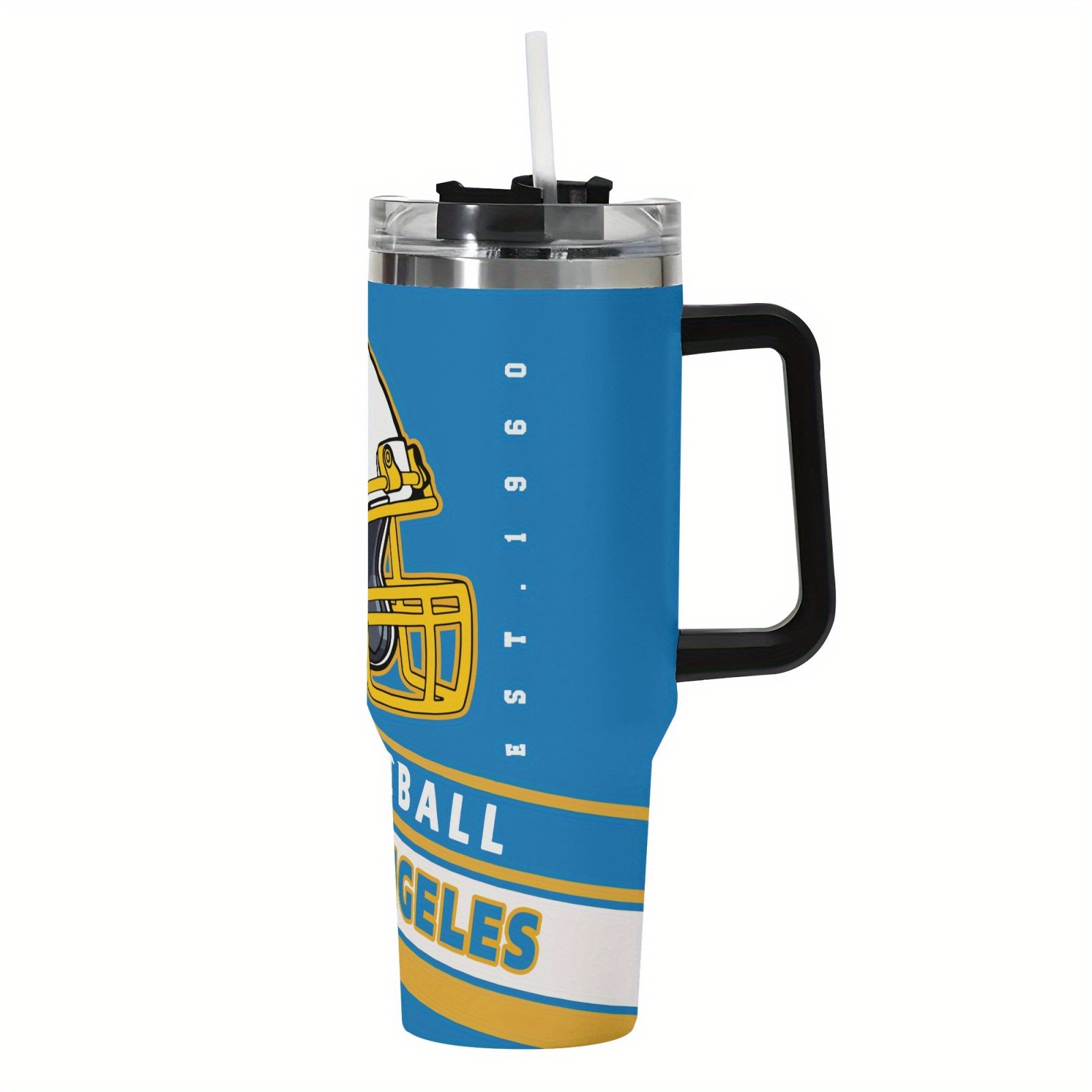 40oz Los Angeles Chargers Football Team Themed Stainless Steel Travel Tumbler40oz Los Angeles Chargers Football Team Themed Stainless Steel Travel Tumbler - Image 2