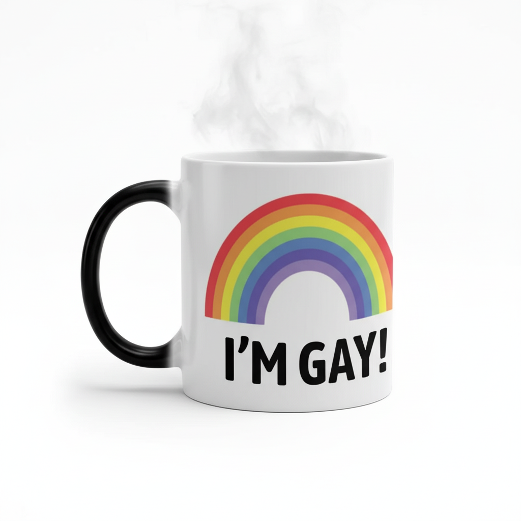 Pack Of 1 Rainbow Printed Color Changing Ceramic Coffee Mug