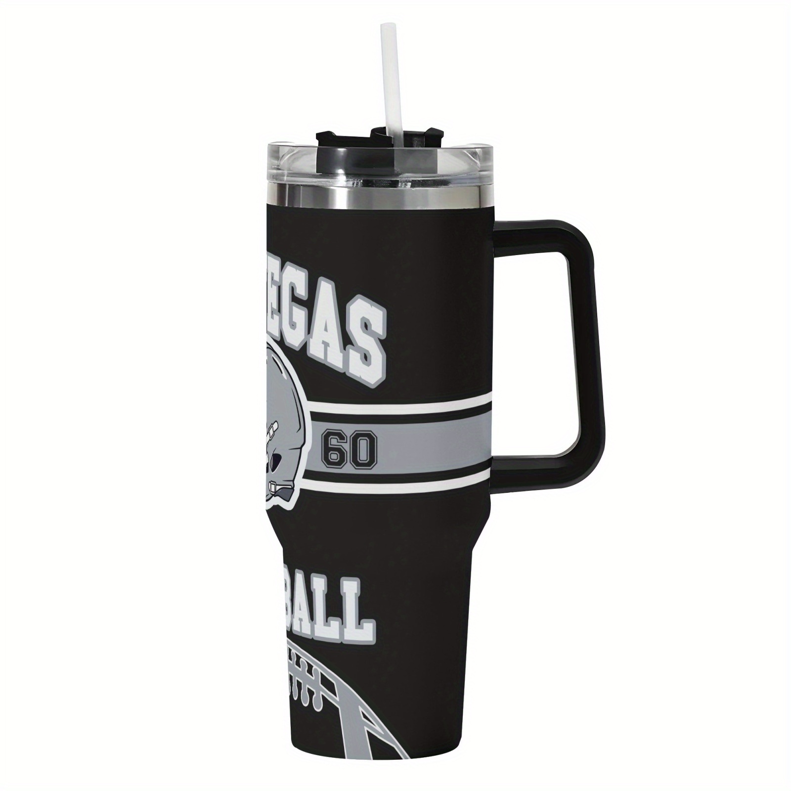 40oz Las Vegas Raiders Football Team Themed Stainless Steel Travel Tumbler40oz Las Vegas Raiders Football Team Themed Stainless Steel Travel Tumbler - Image 2