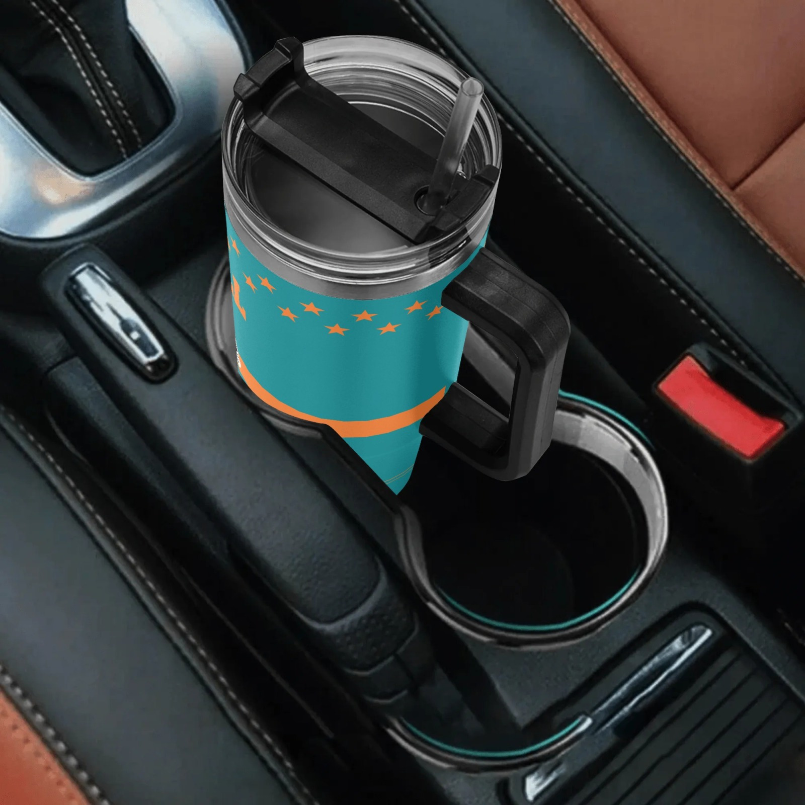 40oz Miami Dolphins Football Team Themed Stainless Steel Travel Tumbler