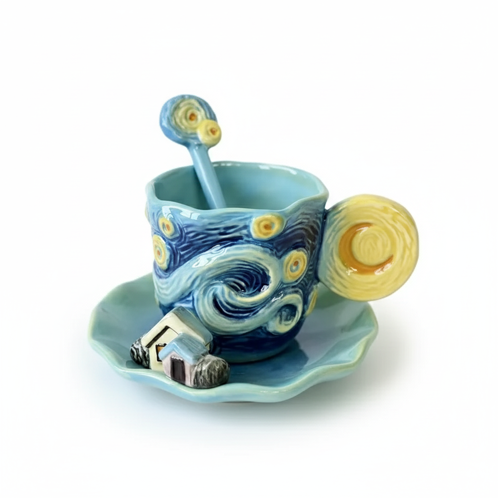 Ceramic Mug Set With Plate And SpoonCeramic Mug Set With Plate And Spoon - Image 7