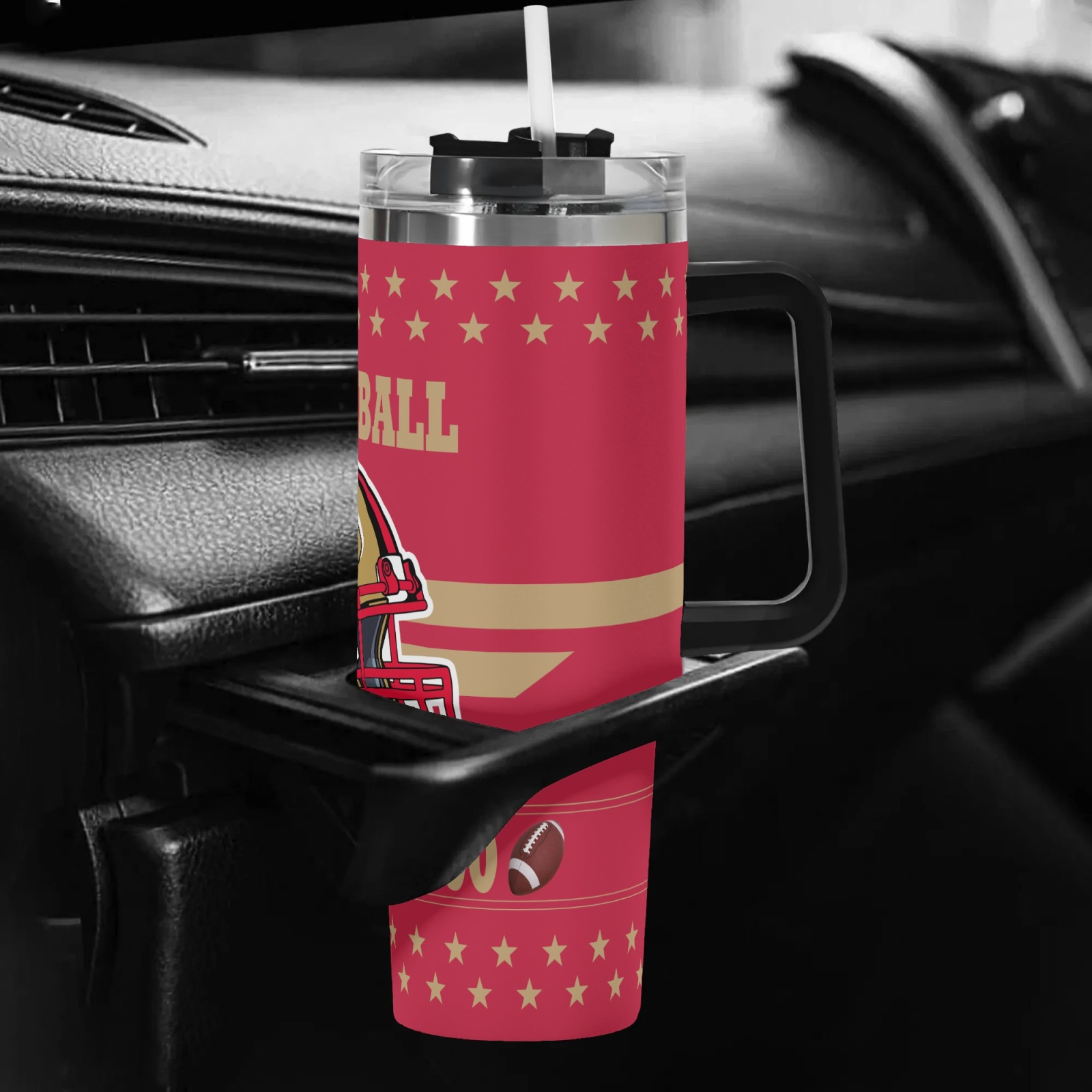 40oz San Francisco 49ers Football Team Graphic Themed Stainless Steel Travel Mug40oz San Francisco 49ers Football Team Graphic Themed Stainless Steel Travel Mug - Image 4
